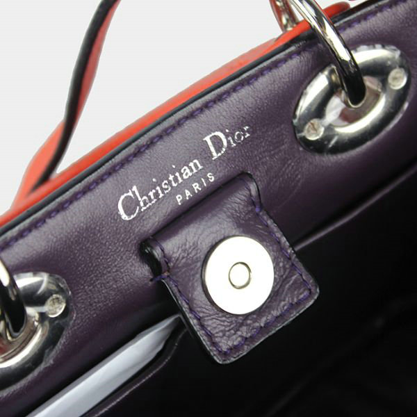 mini dior diorissimo original calfskin leather bag 44375 orange&purple